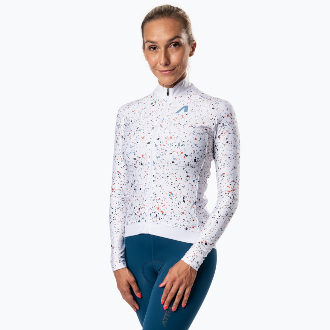 Dámský cyklo dres s dlouhými rukávy WITI bílý