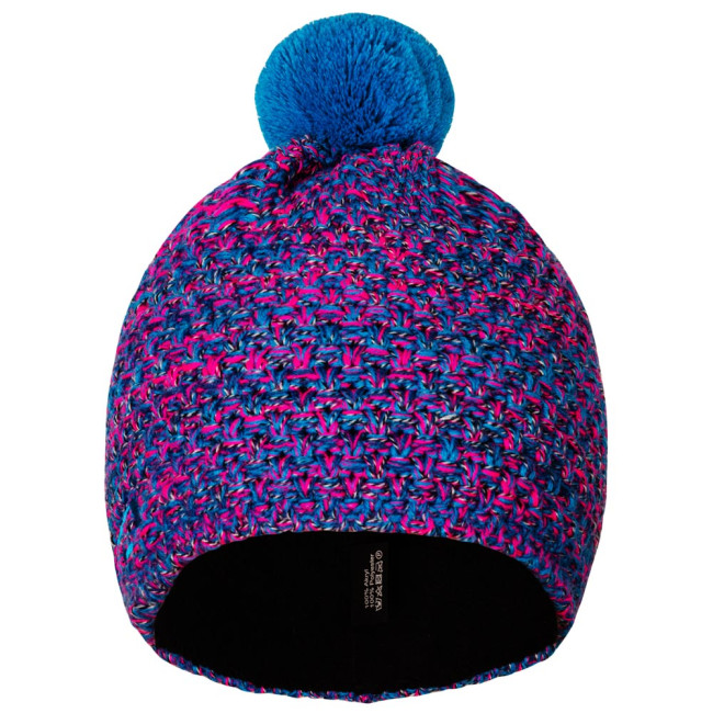 Pletená čepice KNIT tyrkysovo-růžová melange